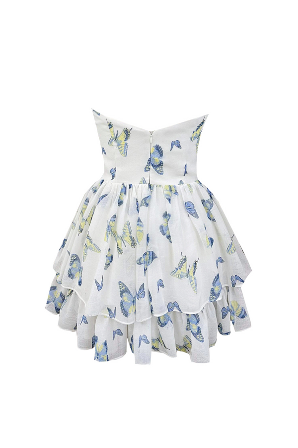 Blue Butterfly Mini Dress (Size XS - 1 left)